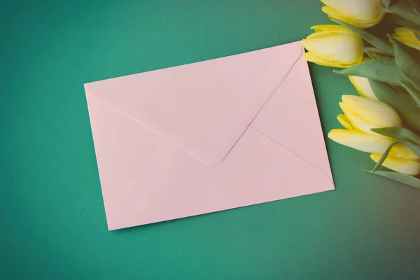 Yellow Tulips Bouquet And Envelope Yellow Tulips Bouquet And Envelope