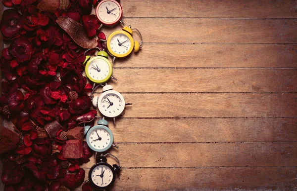 다채로운 알람 시계 — 스톡 사진