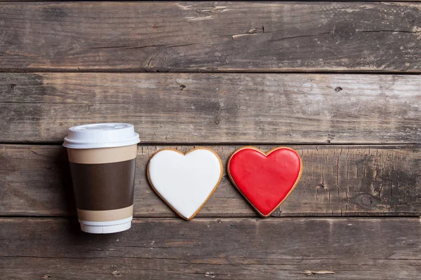 Biscuits et tasse de café — Photo