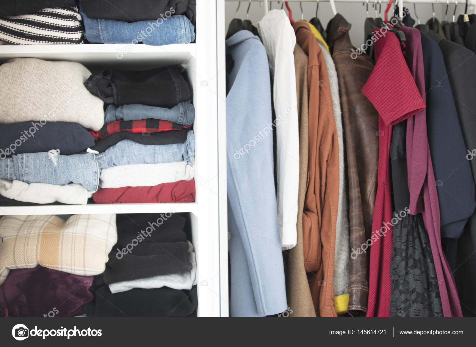 Beautiful Wardrobe Full Of Clothes Stock Photo C Verasimon