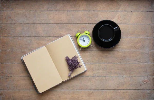 opened notebook with bunch of lavender