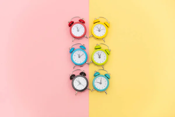 Colorful alarm clocks — Stock Photo, Image