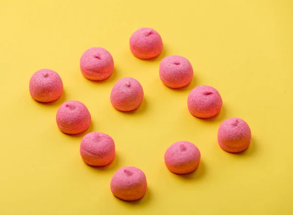 Marshmallows rosa saboroso — Fotografia de Stock