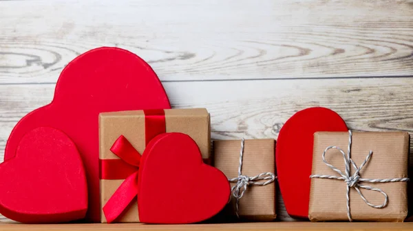 Cajas rojas del corazón — Foto de Stock