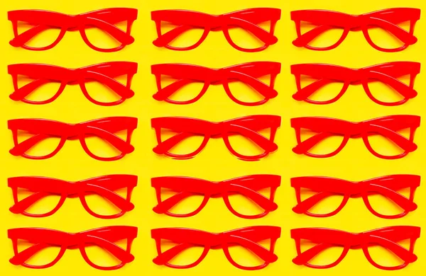 Collection of red stylish eyeglasses — Stock Photo, Image