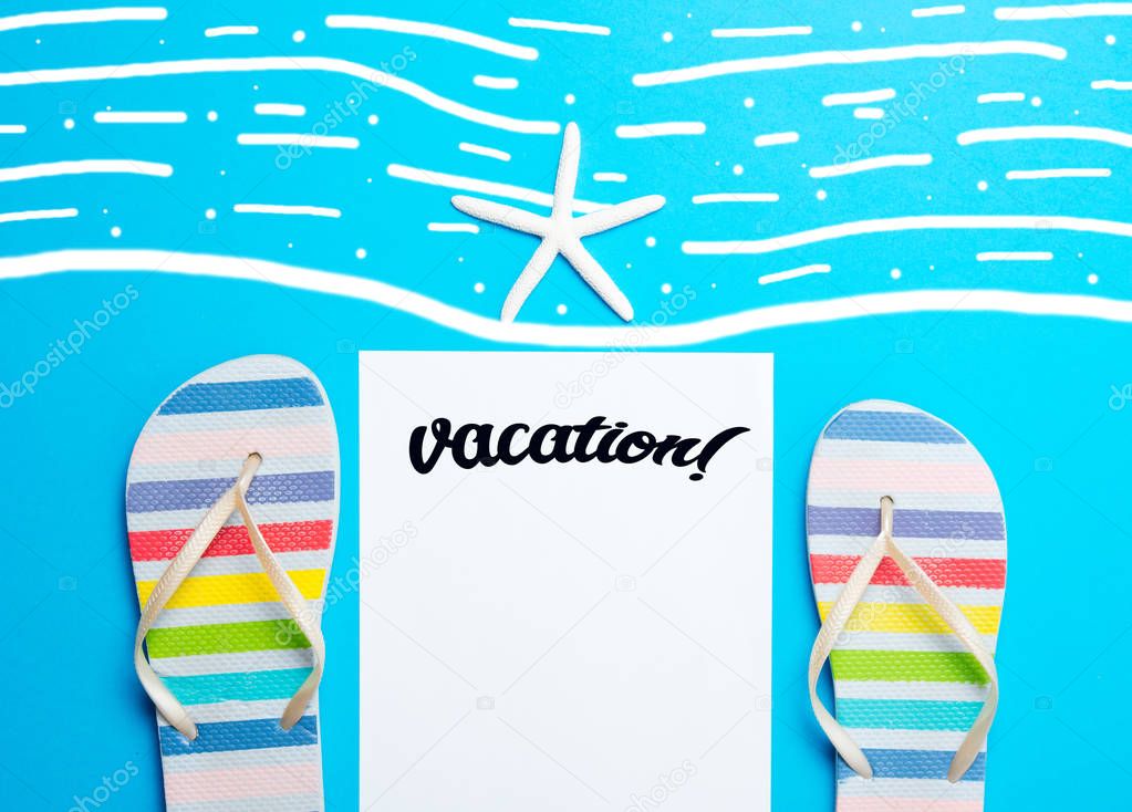 Havaian flip-flops and paper note