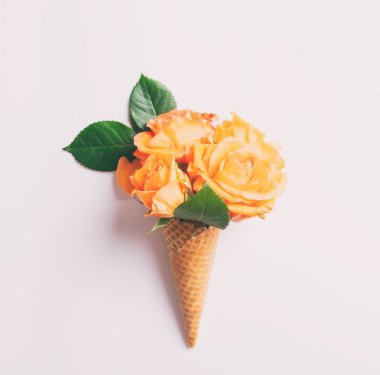 Gözleme koni içinde Sarı Gül 