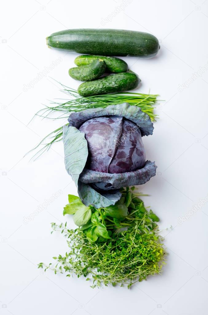 Ripe Herbs and vegetables 