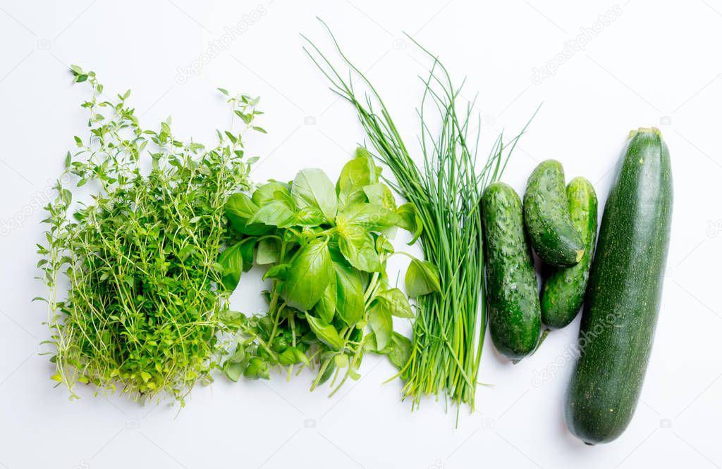 Ripe Herbs and vegetables 