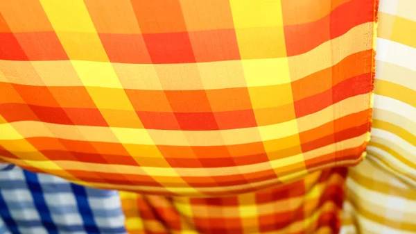 抽象彩色条纹的缠腰布织物纹理背景 — 图库照片