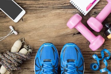 Fitness, sağlıklı ve aktif yaşam kavramı, halter, spor