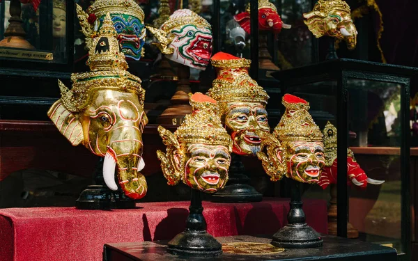 Thaise Oude Traditionele Masker Hua Khon Gebruikt Khon Prestaties Khon — Stockfoto