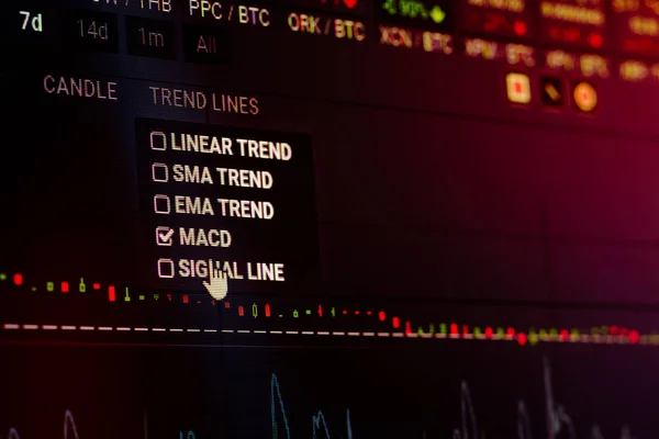 Cryptocurrency stock market trading Stock analysis concept. Fint