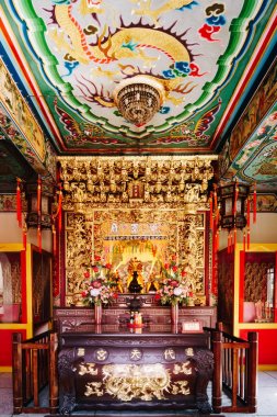 Samut Prakan, Tayland, 25 Ocak, 2017: Çin Tanrı türbe