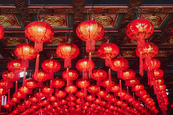 Chinese lanterns in a Chinese temple during new year festival