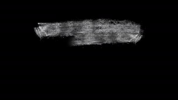 Біла Фарба Крейдяних Мазків Чорному Тлі Перехід Пост Виробництво Ручне — стокове відео