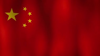 Çin Bayrak Dalgası, arka plan için rüzgarda sallanıyor ve metnin için fotokopi alanı yaratıyor. Gerçekçi Çin Bayrağı arkaplanı.