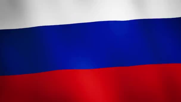 Rusia Oficialmente Federación Rusa Ondeando Bandera Fondo Animación Bandera Bandera — Vídeos de Stock