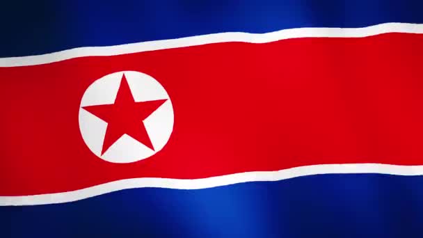 Coreia Norte Bandeira República Popular Democrática Coreia Acenando Fundo Animação — Vídeo de Stock