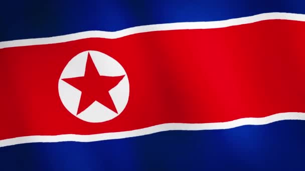 North Korea Democratic People Republic Korea Flag Waving Flag Animation — Stock Video