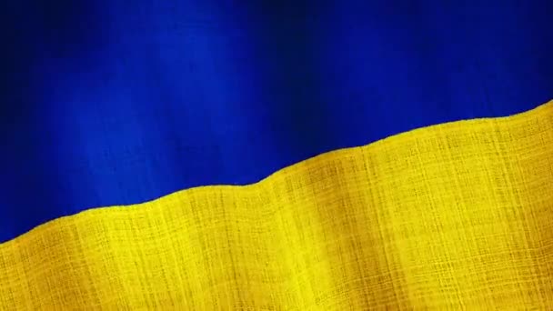 Ukraine Flag Waving Flag Animation Background Ukraine Flag Waving Wind — Stock Video