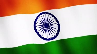India flag waving, A flag animation background. Closeup Republic of India flag waving in wind video footage. 