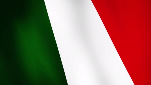 Italië Vlag Zwaaien Een Vlag Animatie Achtergrond Close Italië Vlag — Stockvideo