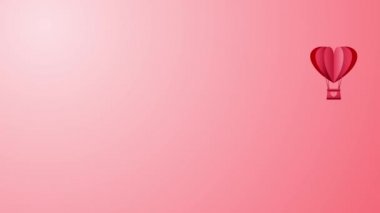 Sıcak Hava Balonu animasyonu metnin için fotokopi alanı olan kusursuz döngü. Sevgililer Günü için aşk, tutku ve kutlama konsepti. Evlilik yıldönümü..