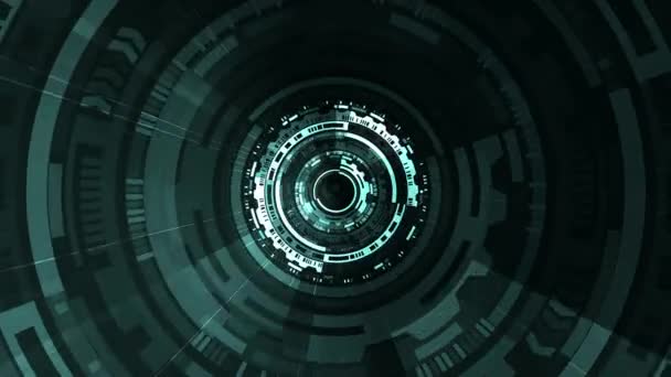 Seamless Loop Tech Futuristic Abstract Hud Technical Circles Element Loop — Stock Video