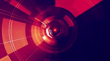 Kusursuz döngü arkaplan fütüristik Radar HUD animasyon duvar kağıdı retro grunge tarzı renkte. Sanat bilim kurgu, teknoloji, ai ve bilim hareketi gradyan özyinelenen soyut arkaplan.