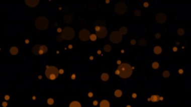 Başlık çerçevesi için yüzen hareketli turuncu bokeh pürüzsüz arkaplan döngüsü. Soyut yüzen altın rengi ışık hareketi başlıkları sinematik arkaplan döngüsü.