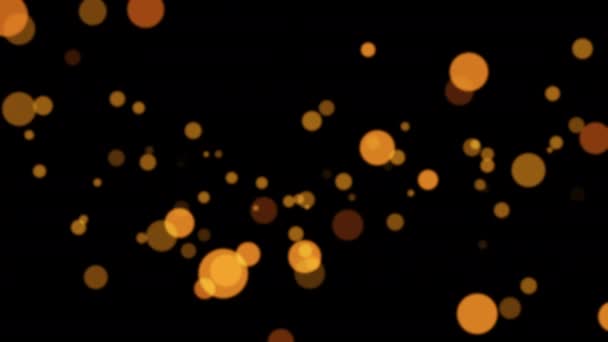 Mooie Drijvende Oranje Gloeiende Bokeh Bubbels Lichten Naadloze Lus Beweging — Stockvideo