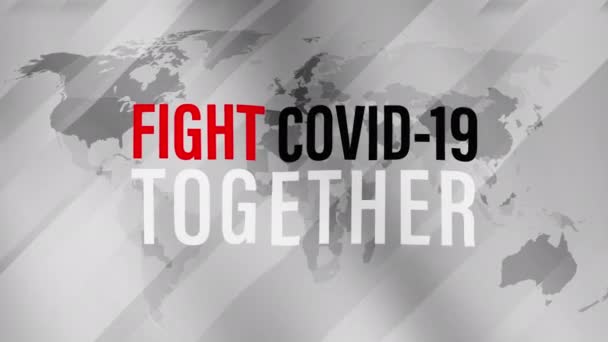 Fight Covid19 Bersama Sama Kutipan Positif Inspirasional Tentang Pandemi Coronavirus — Stok Video