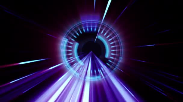 Streszczenie Dziesięć Sekund Futurystycznej Technologii Odliczania Rays Light Hud Sci — Wideo stockowe
