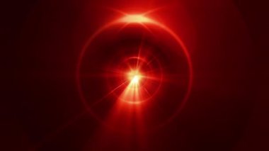 Soyut, güzel, ışık saçan, dikişsiz bir tünel. Parlak ışıklı optik mercekli bir tünel döngüsünün 4k animasyonu. Merkezinde parlak ışık bulunan soyut arkaplan fütüristik tünel döngüsü.
