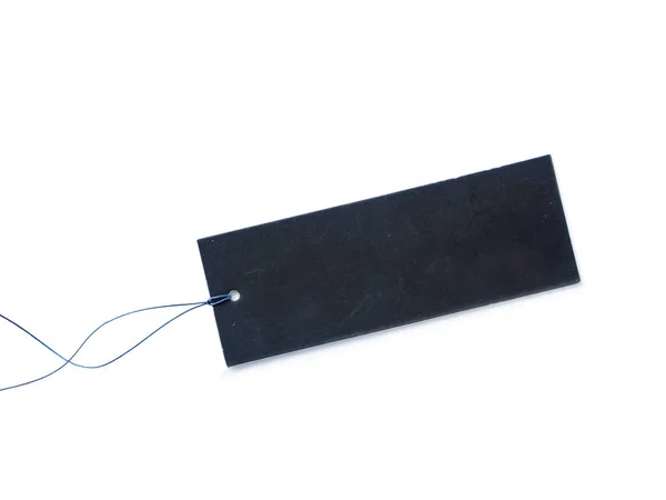 Tag-etiketten svart med rep av isolerade Stockbild