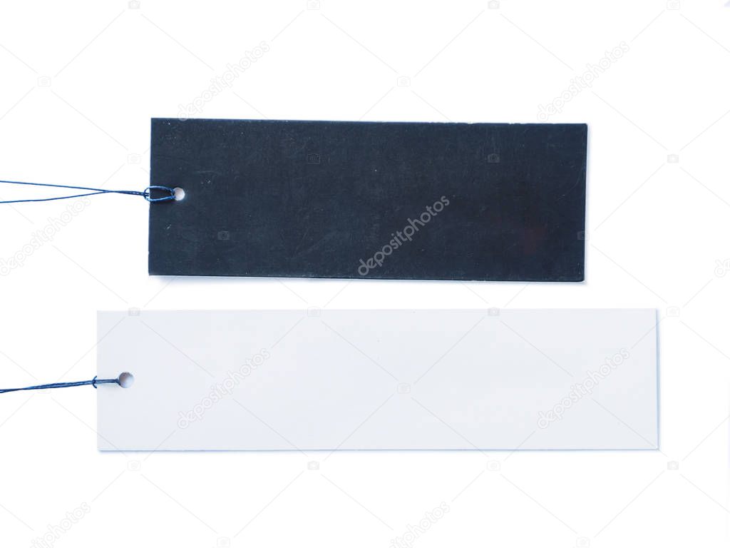 Blank black and white tag label  of isolated