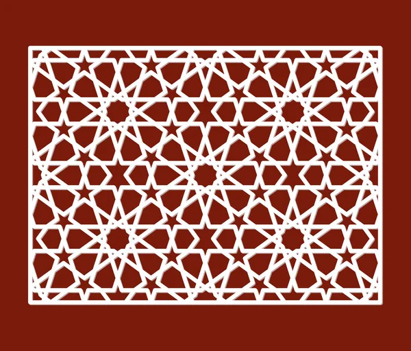 Lazer kesim için oryantal tarzda kesme Masası. Kahverengi zemin üzerine beyaz.