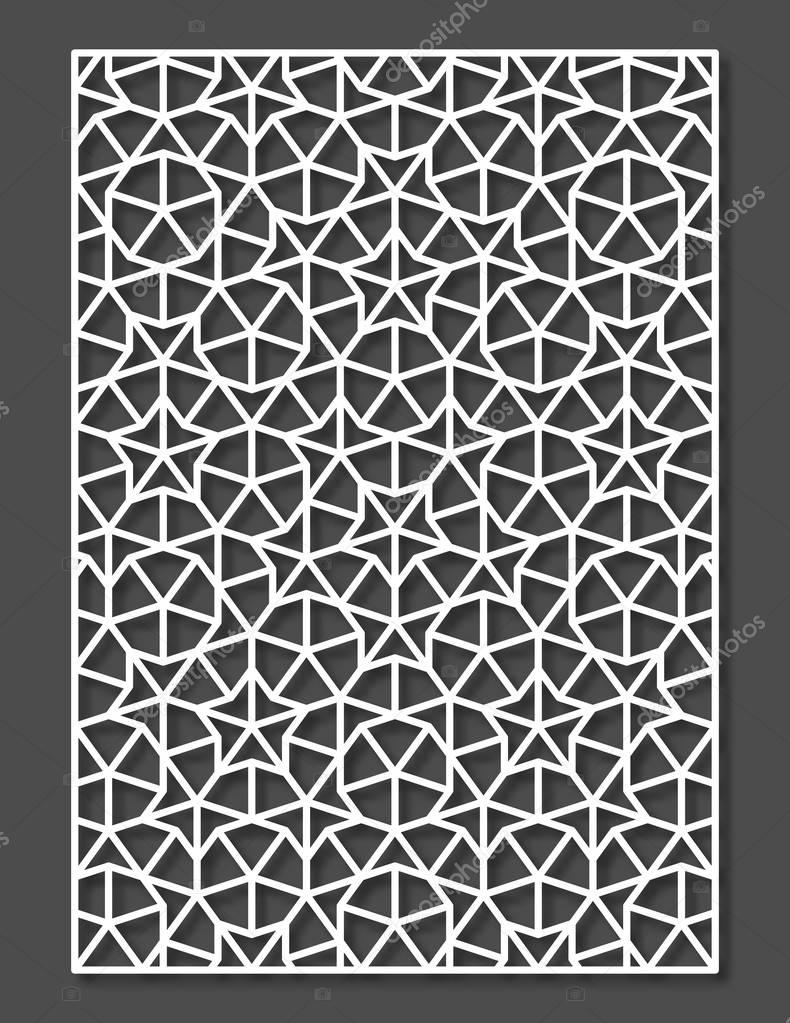 Penrose tiling stile laser cutting panel. Vector geometric ornament.