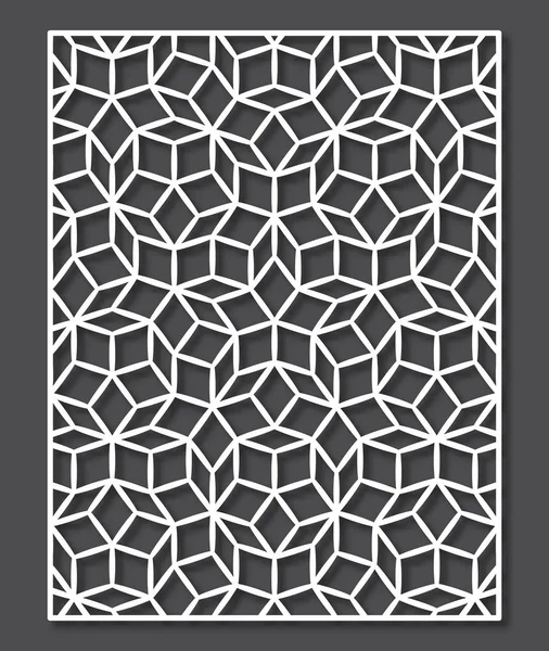 Panel de corte láser Penrose azulejos stile. Adorno geométrico vectorial . — Vector de stock