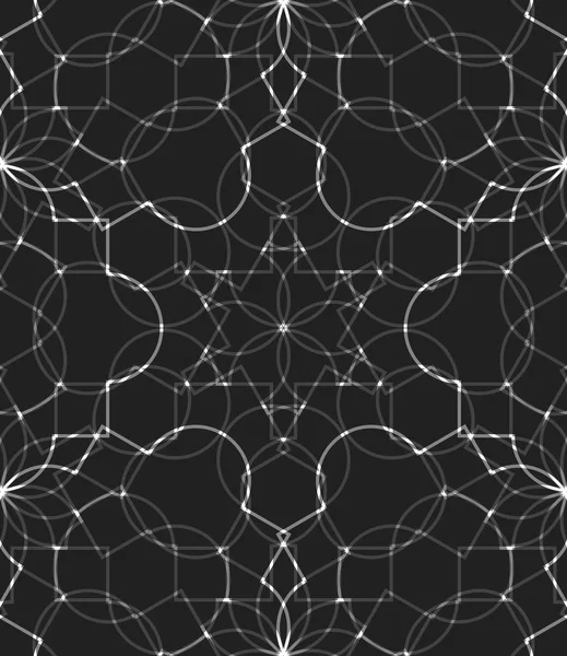 Grå sömlösa mönster. Vector monokrom bakgrund med glöd linjer. — Stock vektor