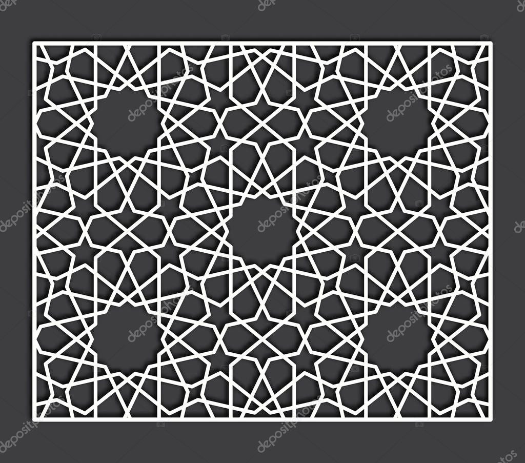 Decorative pattern for laser cutting. Vector ornament oriental style.