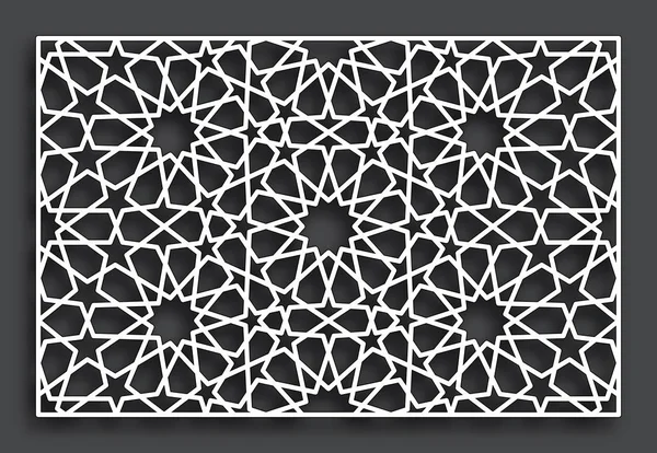 Motif décoratif pour la découpe laser. Ornement vectoriel de style oriental . — Image vectorielle