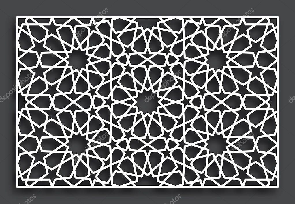 Decorative pattern for laser cutting. Vector oriental style ornament.