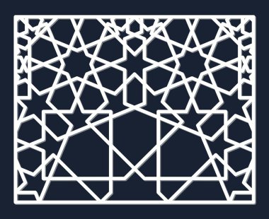 Dekoratif panel oryantal tarzı. Lazer kesim için.