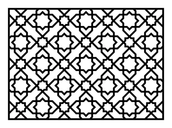 Шаблон для лазерного різання. Декоративна панель зі східним геометричним візерунком . — стоковий вектор
