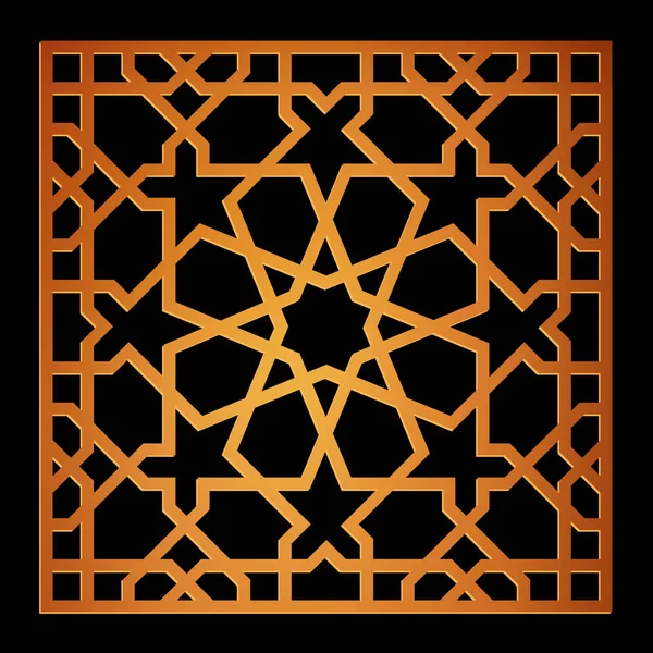 Panel dekoracyjny do cięcia laserowego. Orientalny wzór geometryczny. — Wektor stockowy