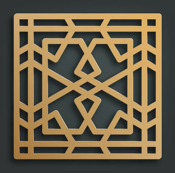 Lazer kesim şablonu. Dekoratif panel. Doğulu geometrik desen.