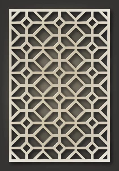 Plantilla de corte por láser. Patrón geométrico oriental. Diseño vectorial . — Archivo Imágenes Vectoriales