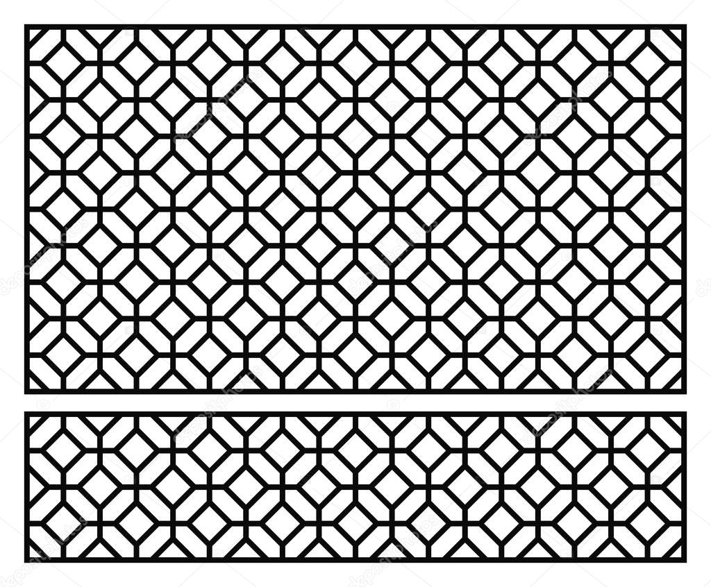 Laser cutting template. Oriental geometric pattern. Vector design.